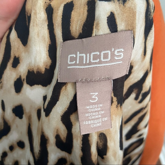 Chico’s Orange Open Front Collared Jacket Size 3 - Picture 8 of 8